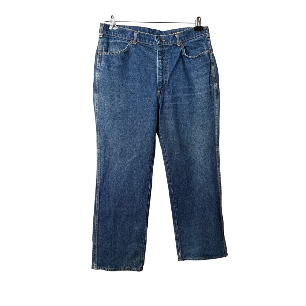 Farah Jeans Mens 38x30 Vintage Straight Leg Blue Denim Made USA